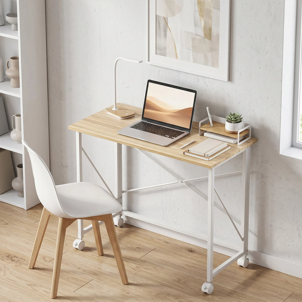 Bureau pliable avec roulettes