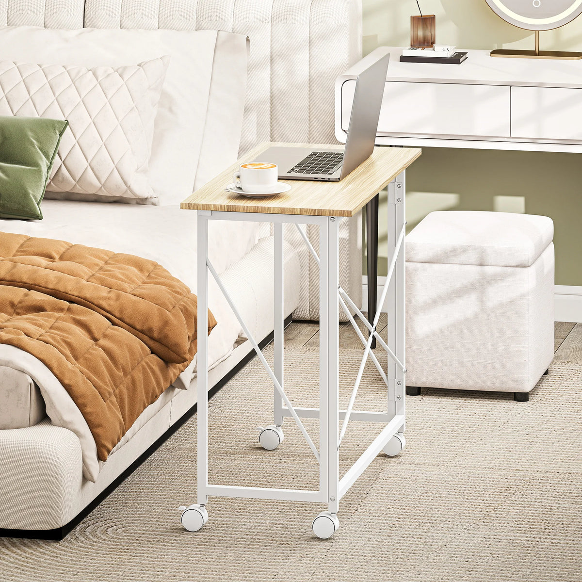 Bureau pliable avec roulettes