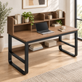 Table de Travail Moderne en Bois et Métal Noir