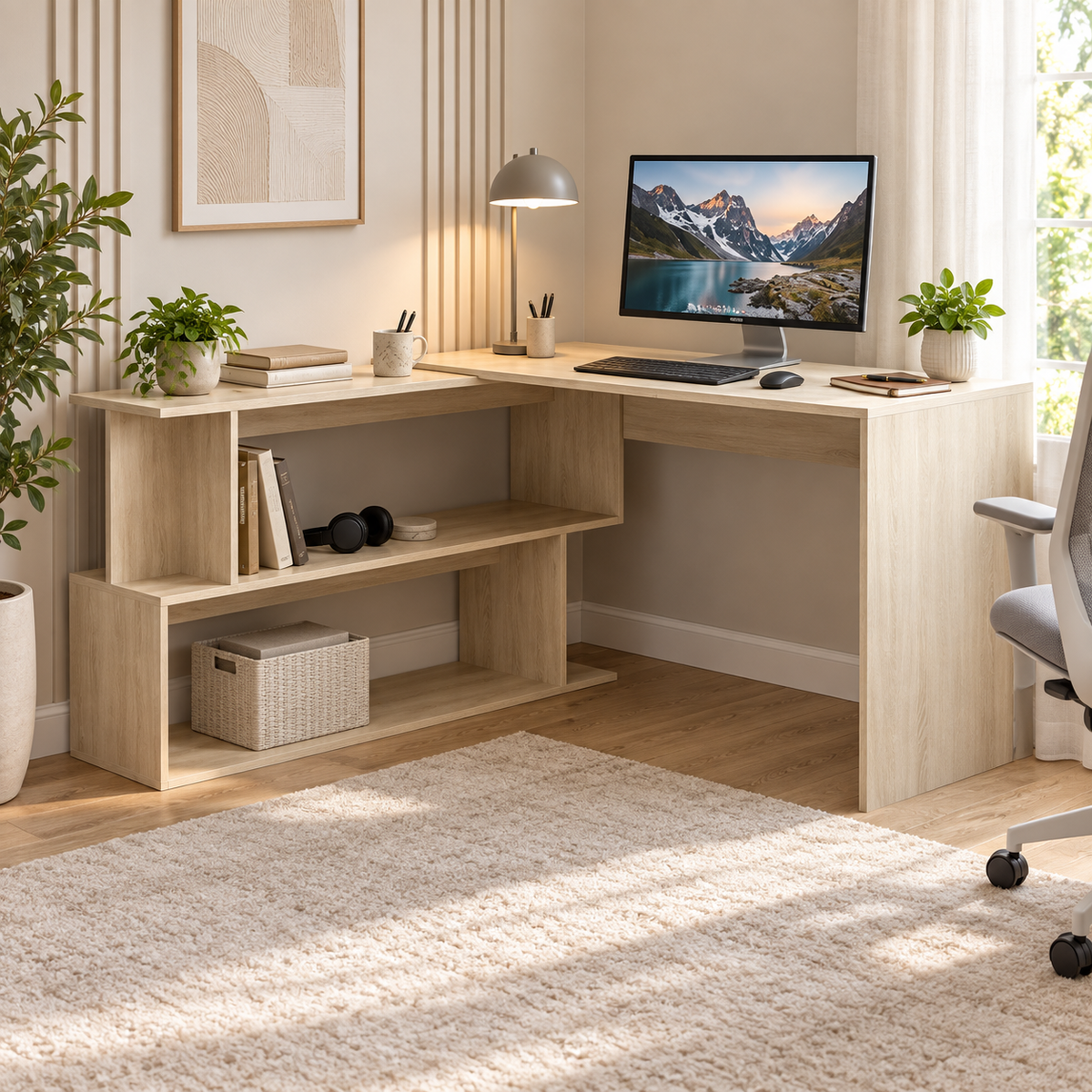 Bureau d’Angle Moderne Chêne Sonoma 200 × 50 × 76 cm avec Rangements