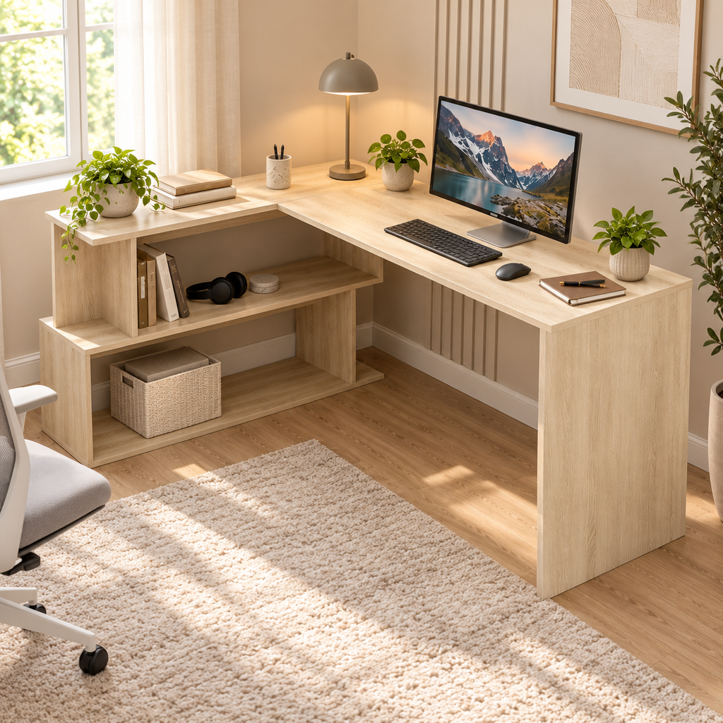 Bureau d’Angle Moderne Chêne Sonoma 200 × 50 × 76 cm avec Rangements