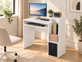 Bureau Informatique Compact avec Rangements – Blanc