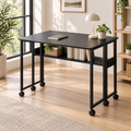 Bureau Pliant à Roulettes - Noir
