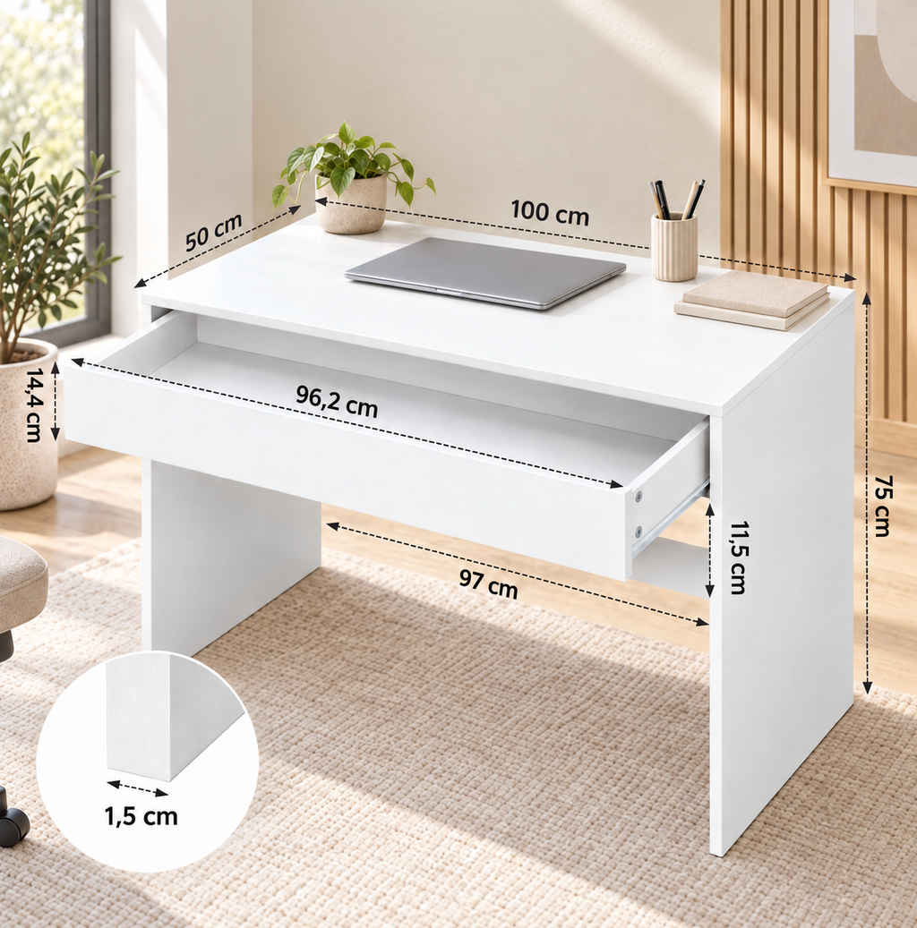 Bureau Compact Néo - Blanc