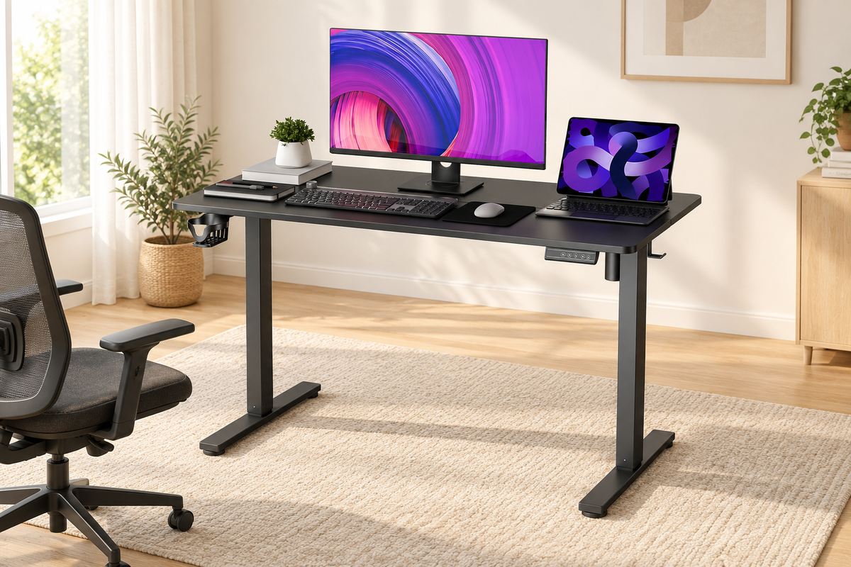 Bureau électrique réglable en hauteur 120 × 60 cm