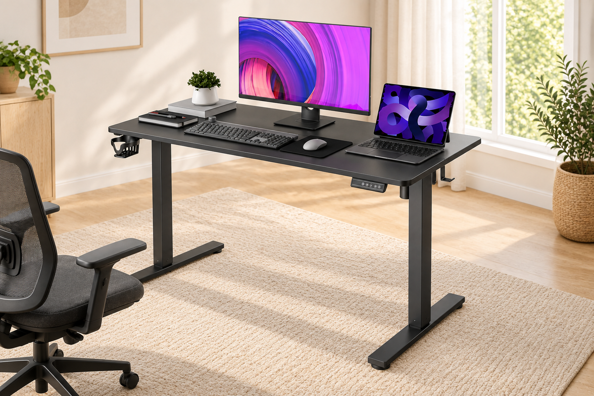 Bureau électrique réglable en hauteur 120 × 60 cm
