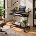 Bureau d'ordinateur sur roulettes avec plateau pour clavier