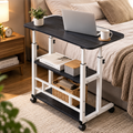 Bureau mobile, bureau d'ordinateur avec 4 roues verrouillables, table d'appoint pour chambre