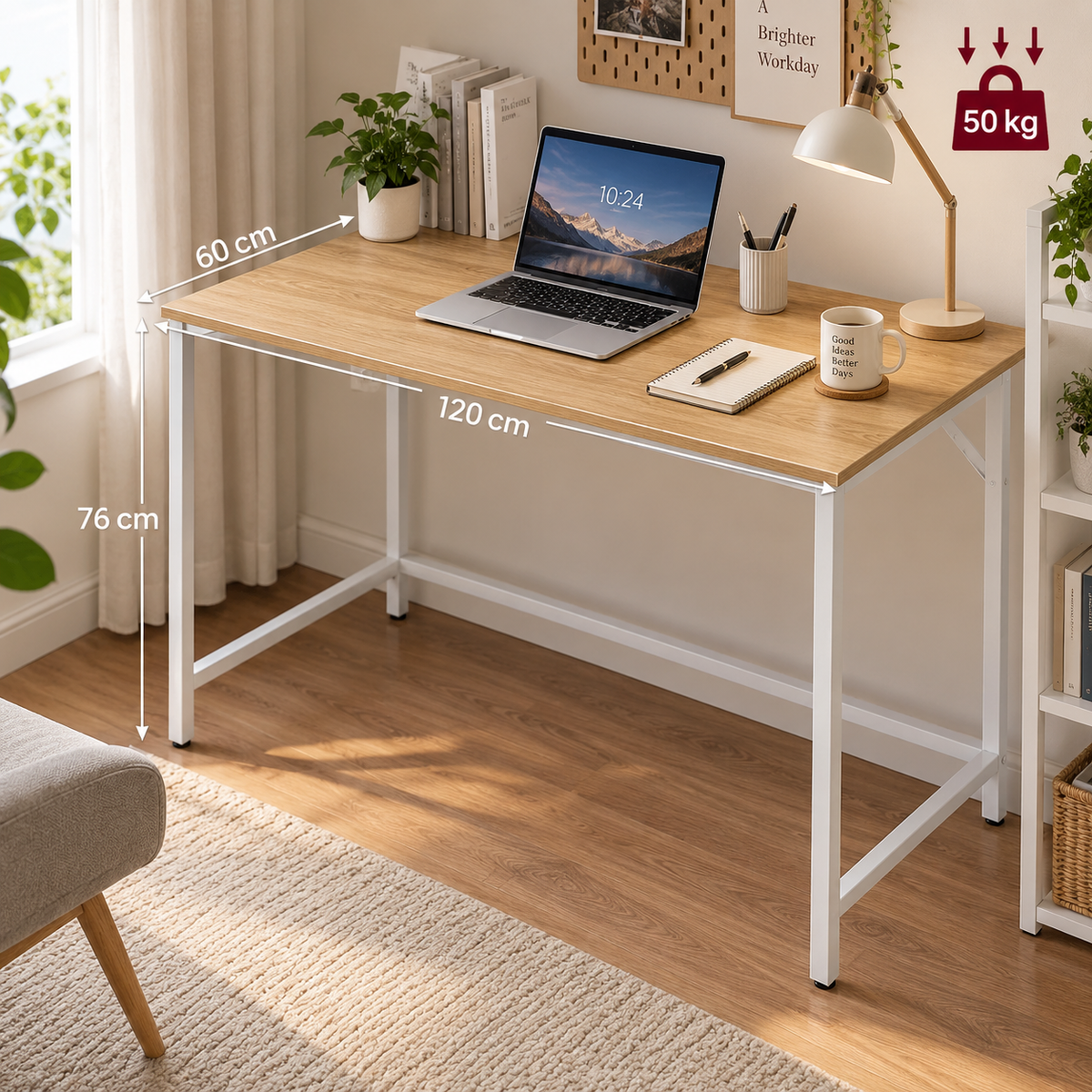Bureau d'ordinateur, table, 60 x 120 x 76 cm