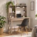 Bureau avec rangement bibliothèque en bois moderne avec étagères