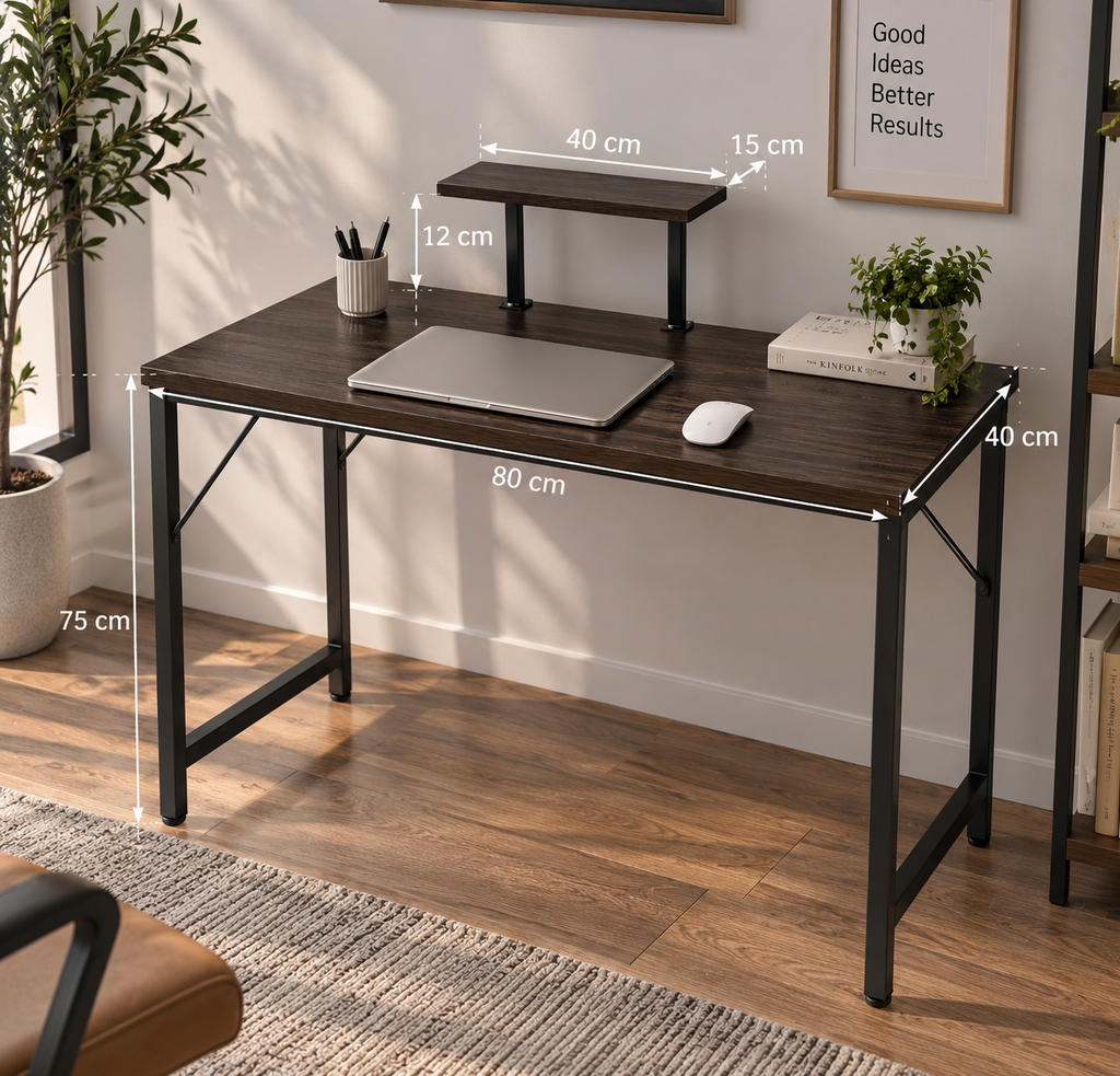 Bureau de travail 80x40x75cm Noir