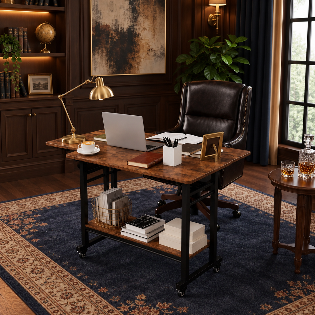 Bureau d'ordinateur mobile avec plateau pour clavier coulissant