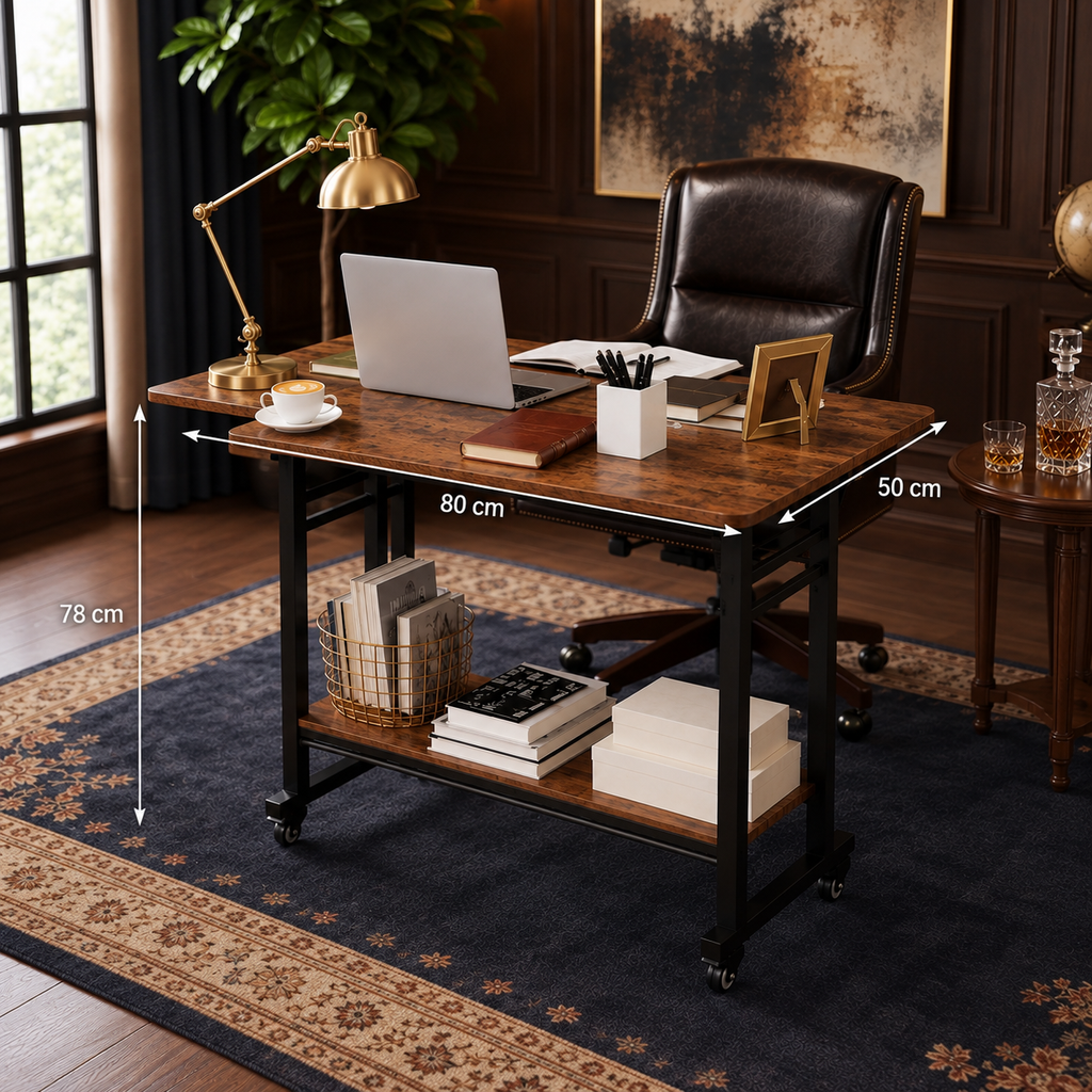 Bureau d'ordinateur mobile avec plateau pour clavier coulissant