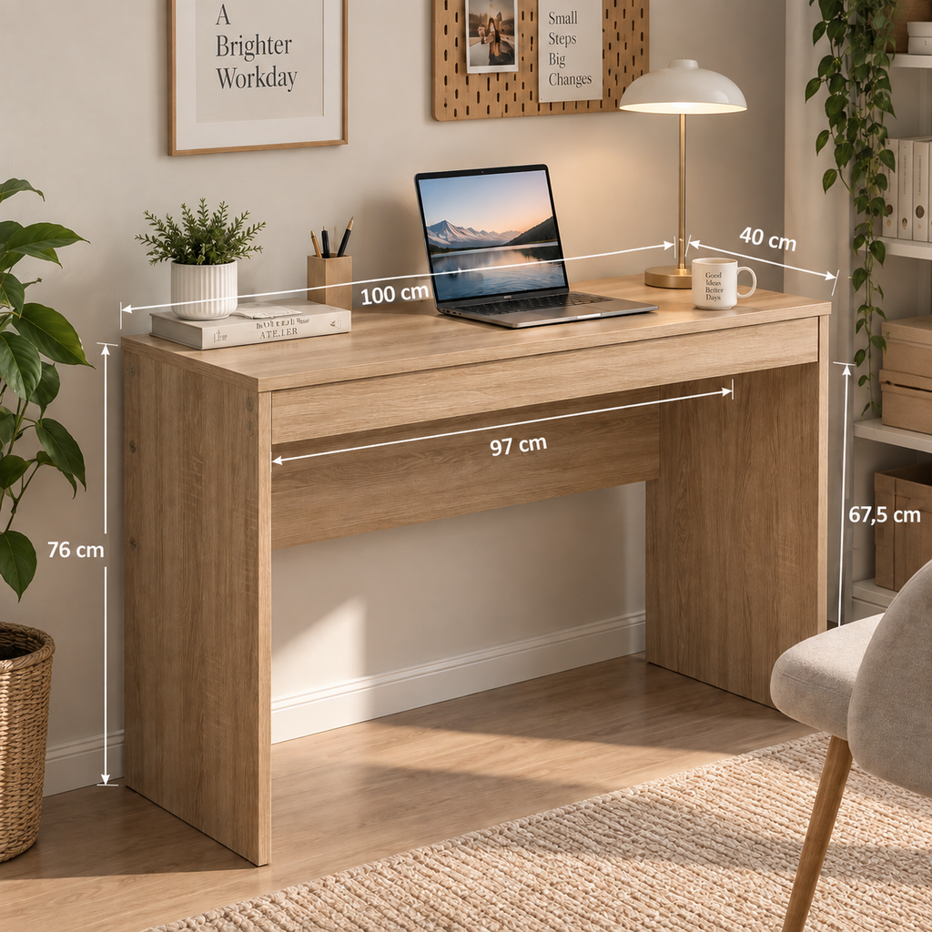 Bureau en chêne 100 x 40 x 76 cm